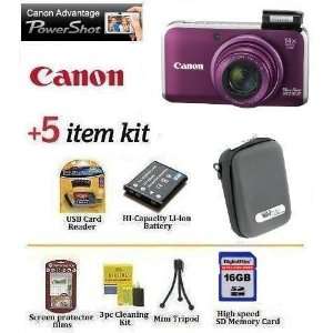 Canon PowerShot SX210 IS Digital Camera (Purple) 14.1MP With Ultimate 