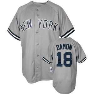  Johnny Damon Majestic MLB Road Grey Replica New York Yankees 