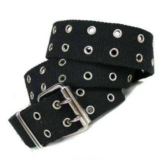   grommet leather belt with eyelets in Black, Brown, or White Clothing