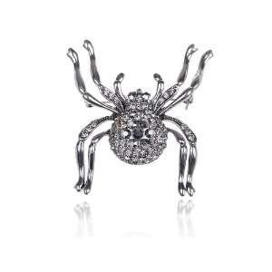   Czech Crystal Rhinestone Spider Costume Jewelry Pin Brooch Jewelry