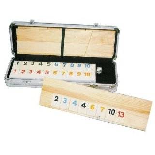 Deluxe Rummy with Wooden Racks in Aluminum Case