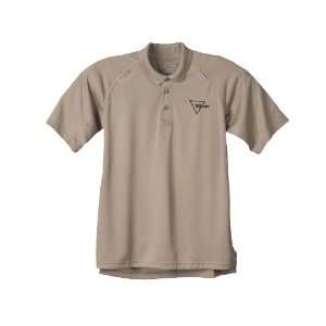   Performance Polo Short   Sleeve Khaki Shirt MED