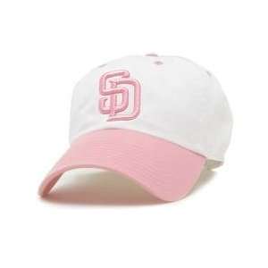 San Diego Padres Womens White & Pink Two Tone Adjustable Cap   White 