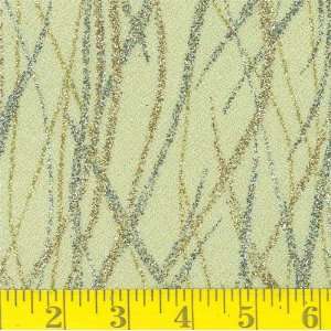  54 Wide Slinky Glitter Crepe Riviera Lime Cream Fabric 