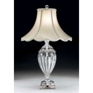   Antique Silver Princessa Crystal Single Light Up Lighting Table Lamp