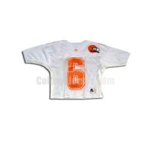  White No. 6 Game Used Tennessee Sports Belle Football 