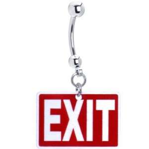  Exit Traffic Sign Belly Ring Jewelry