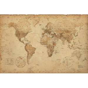  World Map   Antique Style by Unknown 36x24
