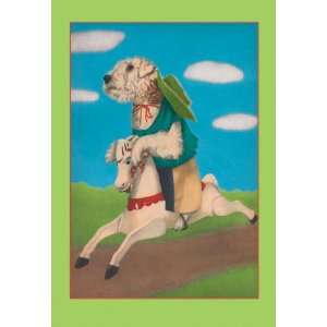Dog on a Hobby Horse 20x30 poster 