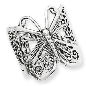   Jewelry Locker SS Filigree Butterfly Ring with Antique Finish Jewelry