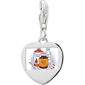  925 Sterling Silver Medical Remedies Photo Heart Frame 