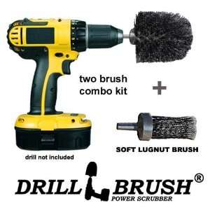  Car Wheel, Truck Tire and Lugnut cleaning Brush Combo Kit Automotive