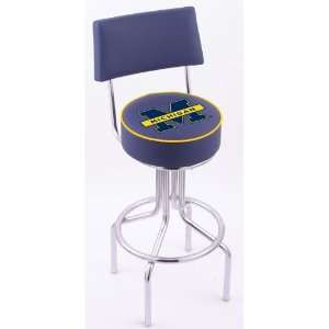  University of Michigan Steel Stool with Back, 4 Logo 