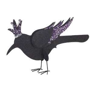   Glittered & Sequined Black Crow Halloween Decorations