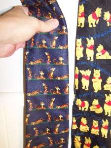 100% Silk Winnie The Pooh Tie and 1 Poly Tigger Tie Lot  