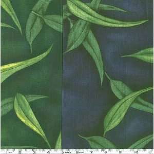  45 Wide Bamboo Dance Leaves Green Fabric By The Yard 