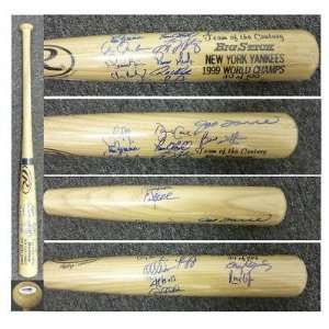 1999 World Series NY Yankees Team Signed Bat PSA LOA   Autographed MLB 