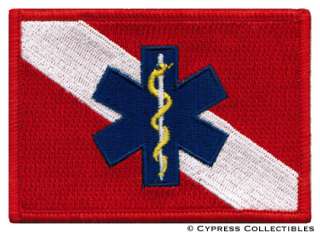RESCUE DIVER iron on FLAG PATCH SCUBA STAR OF LIFE EMT  