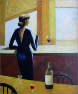 High Q. Hand Painted Oil Painting Repro Le Cafe 20x24  