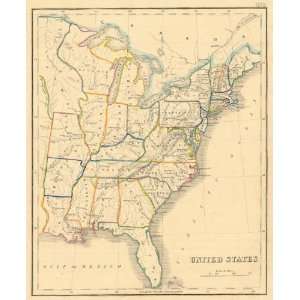    Whyte 1840 Antique Map of the United States