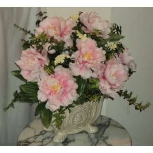  Pale Pink Peony Silk Floral Arrangement