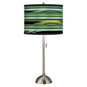  Blue Neon Giclee Shade Table Lamp