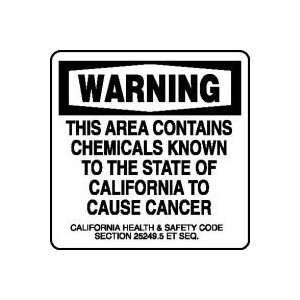   CANCER CALIFORNIA HEALTH & SAFETY CODE SECTION 25249.5 SEQ. Sign   10