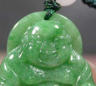 Green 100% Natural A Jade jadeite pendant Buddha God 341582 **It have 
