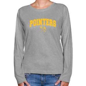  Stevens Point Pointers Ladies Ash Logo Arch Long Sleeve Classic 