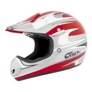  Cyber Helmets UX 10 RUSH RED_SIL_WHITE SM MOTORCYCLE 