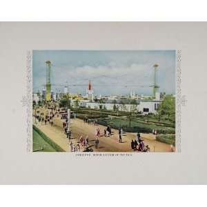 1933 1934 Chicago Worlds Fair Panorama Sky Ride Print   Original 