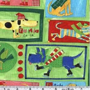   Bundled Pets Christmas Green Fabric By The Yard Arts, Crafts & Sewing