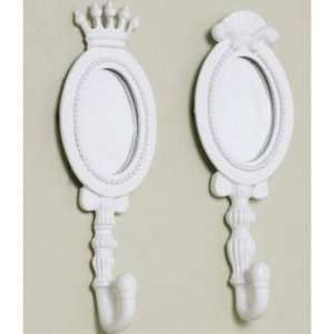  White Hooks with Mirrors