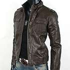   Leather Bomber Jacket Perforated Zip Front Olive Brown Mens L EUC$795