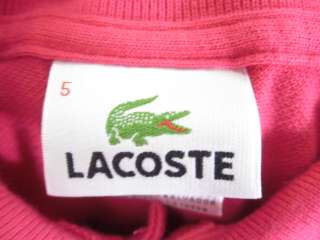 You are bidding on a LACOSTE Bright Pink Short Sleeve Polo Shirt Top 