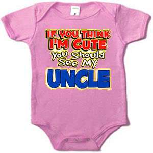 Cute Uncle Funny Infant tee Baby shirt onsie Onesie  