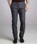 Gucci medium indigo crosshatch stiff cotton denim jeans style 