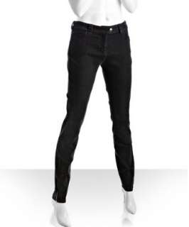 Balenciaga black wash stretch skinny zip leg jeans   