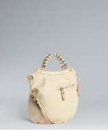style #313973301 parchment woven fabric Gwen cross body tote