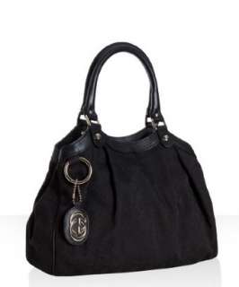 Gucci black GG canvas Sukey top handle bag  
