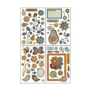  Basic Grey Pyrus Die Cut Chip Stickers 4 Sheets Shapes; 2 