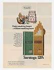 1975 Saratoga 120s cigarettes ad enjoy smoking longer  