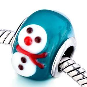  Christmas Gifts Snowman Murano Glass Beads Fits Pandora 