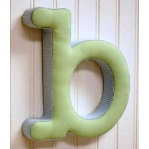  Blue and Green Fabric Wall Letter   b Baby
