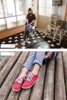 NEW Womens Korean Japanese Fashion Style Candy color Canvas Flat Shoes 
