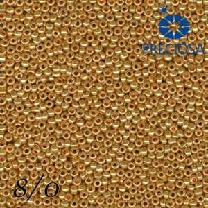   Seed Beads Preciosa 50 Grams (1,8 Ounce) Metallic Gold 8/0 (2,8 3,2mm