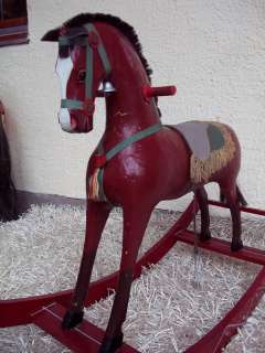ANTIQUE GERMAN ROCKING HORSE 1880 WOODEN HORSE CAROUSEL HORSE 