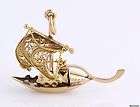 High Karat Portugal Sailing Ship Boat Pendant   18k Solid Yellow Gold 