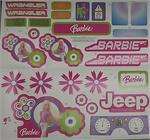 Power Wheels L7820 0311 Barbie Jeep Decal Sheet new  