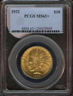   PCGS MS63+ INDIAN HEAD GOLD EAGLE TEN DOLLAR COIN G$10 NA48  